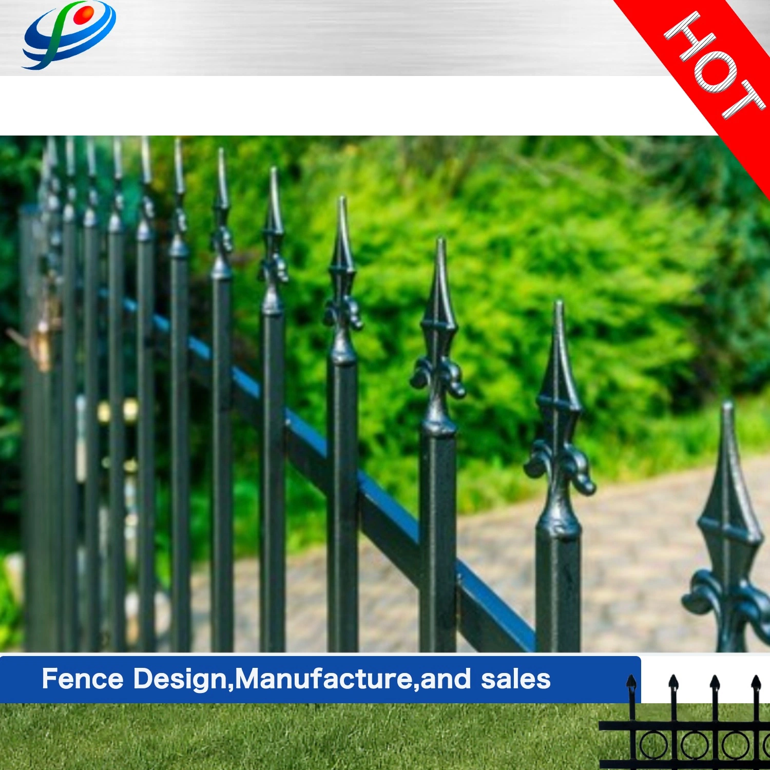 Aluminum/ Wrought Iron /Galvanized Steel/ Metal Fence Door Safety Fence Panel Automatic Door for Pool /Garden/Home/School