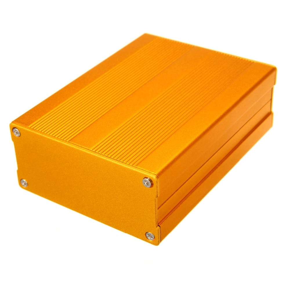 Golden Extruded Aluminum Enclosures PCB Instrument Electronic Project Box Case 100X76X35mm W315