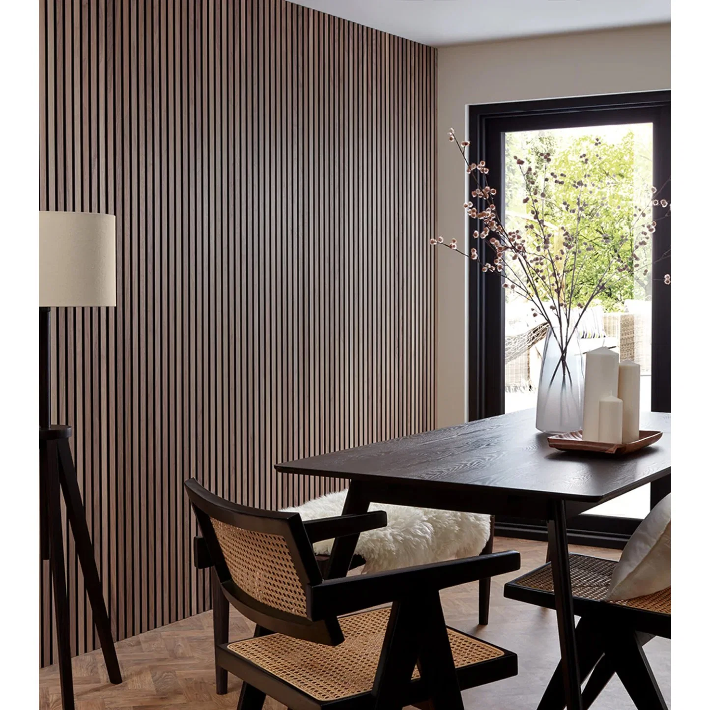 Wood Wall Paneling Interior Decoration Material Acoustic Wooden Slat Panel