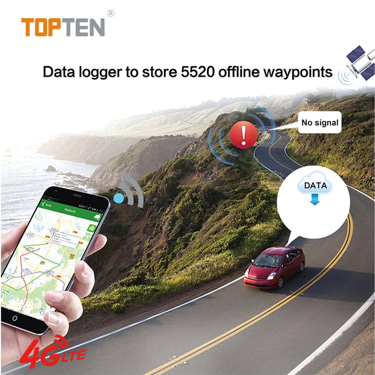 4G WiFi GPS Tracker 10-90VDC Bloquear remotamente o motor alarme de colisão moto GPS Rastreamento (DI)