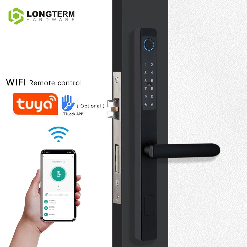 Tuya APP Zink-Legierung Wohnung biometrischen Fingerabdruck Digital Smart Door Schloss für Vordertür