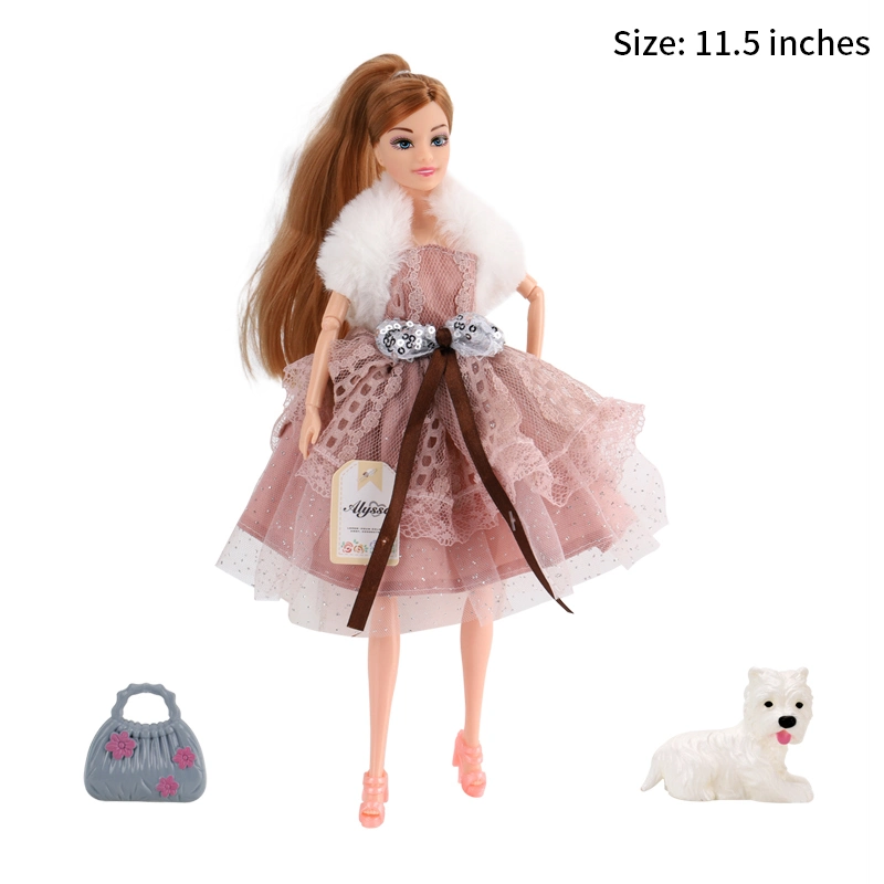 Poupée modèle jolie de 11,5 pouces Jouet Coffret Cadeau pour Enfants Poupées de Mode pour Filles Cadeau Parfait pour les Vacances et les Anniversaires Adorable Poupée pour Enfant