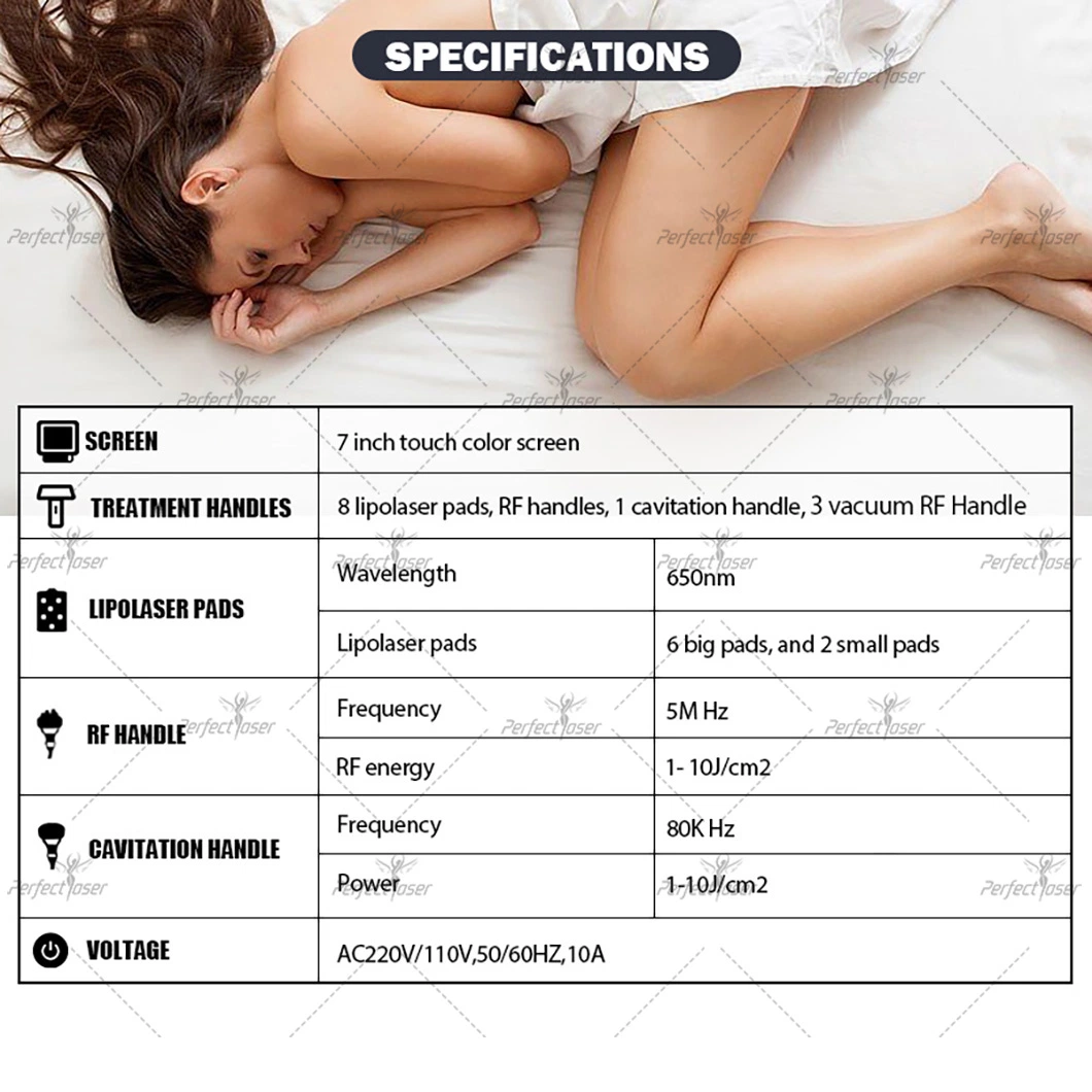 L'efficacité minceur de cavitation 80 kHz Lipolaser RF de dépression de la machine de l'équipement de beauté Maquina