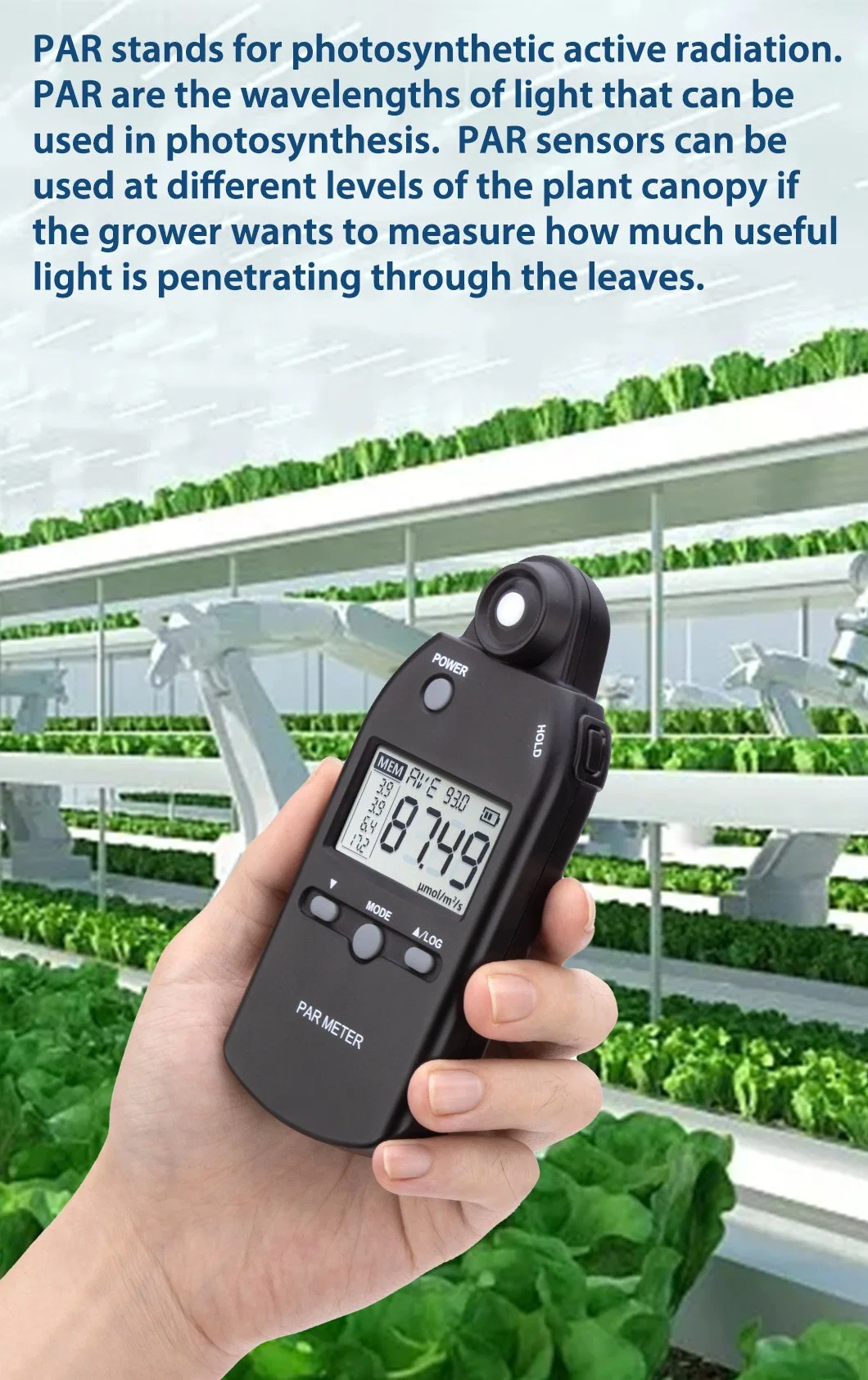 Fast Response Photometer Testing Hydroponics Plant Light Meter