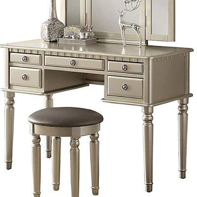 Wood Panel French Dresser Dressing Table Set