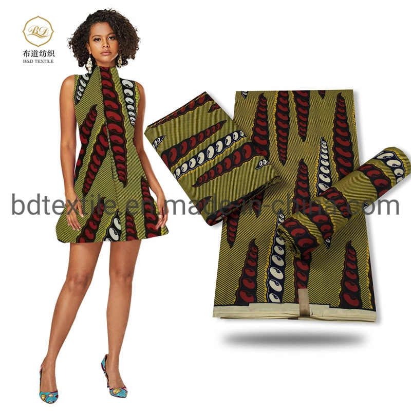 Günstige Polyester Baumwolle African Wax bedruckte Stoff für Kleid / Handtaschen