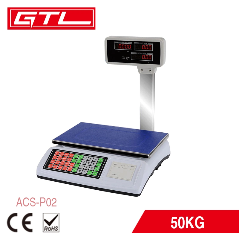 Electronic Price Computing Retail Scale Digitale Waage mit Drucker (ACS-P02)