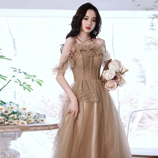 Yc110 Elegant Temperament One Shoulder Party Evening Dress Skirt Bridal Wedding Dress