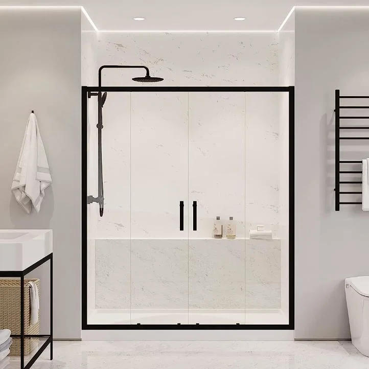 Polished Aluminium Frame Bathroom Furniture Toughened Glass Shower Door Enclosure Shower Screen Room with Good Workmanship