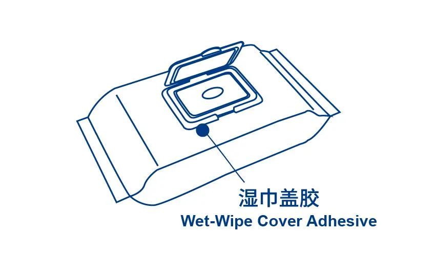 Industrial Solid Glue Supplier Disposal/Hygienc/Hygiene Wet Wipe Tissue Towel Filp Top Adhesive