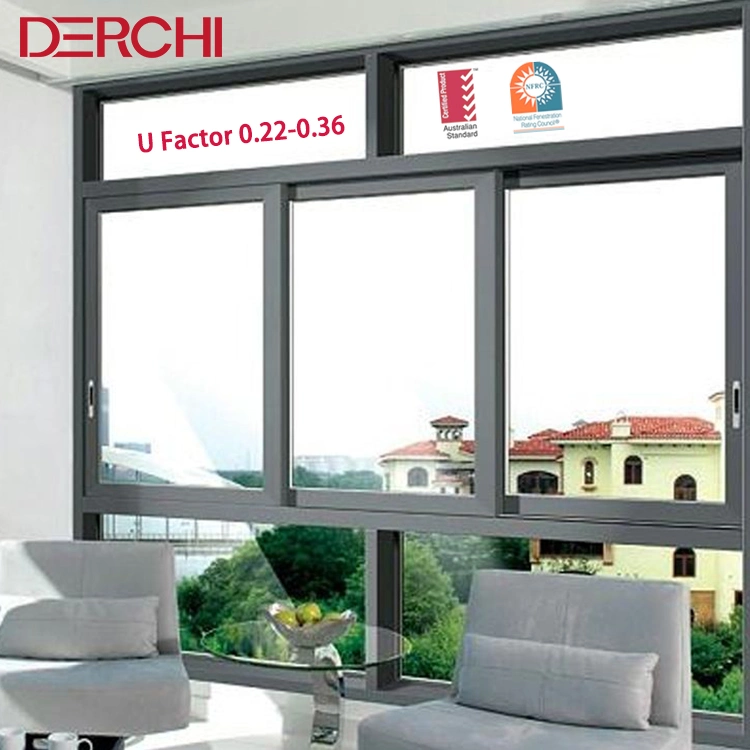 DDerchi Good Quality Aluminium Profile نافذة منزلقة أفقياً نوافذ زجاجية والباب