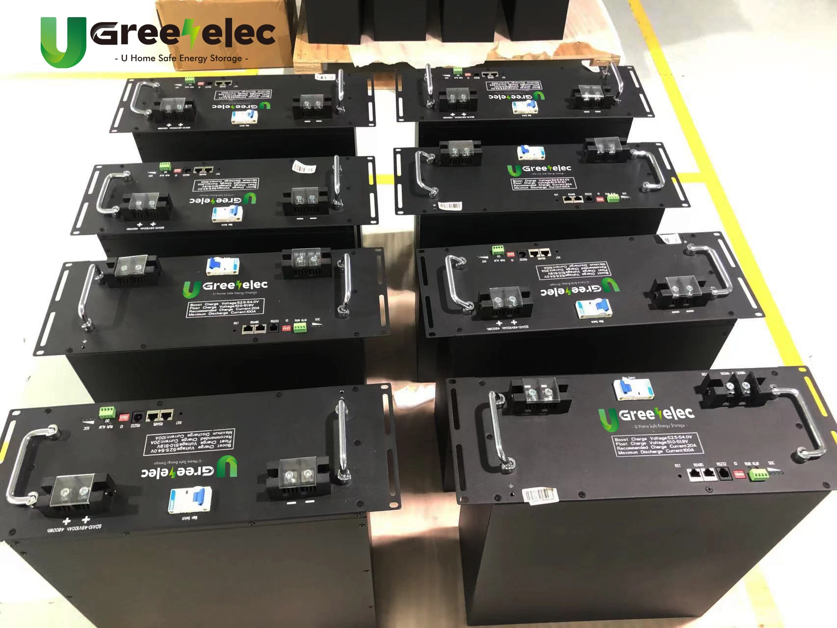 U-Greenelec 48V 100ah batería de iones de litio para el hogar 48V LiFePO4 200ah Almacenamiento hogareño