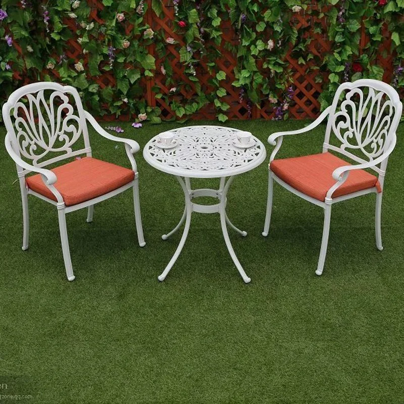 Modern Casual White Color Metal Chair Dining Outdoor Cast Aluminum Patio Die Aluminum Casting Outdoor BBQ Garden Furniture Set