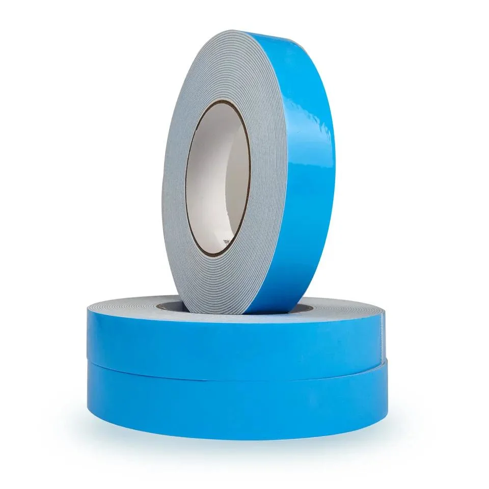 Custom Size Rubber Acrylic Strong Bonding Double Sided PE Adhesive Foam Tape Blue File and White Tape