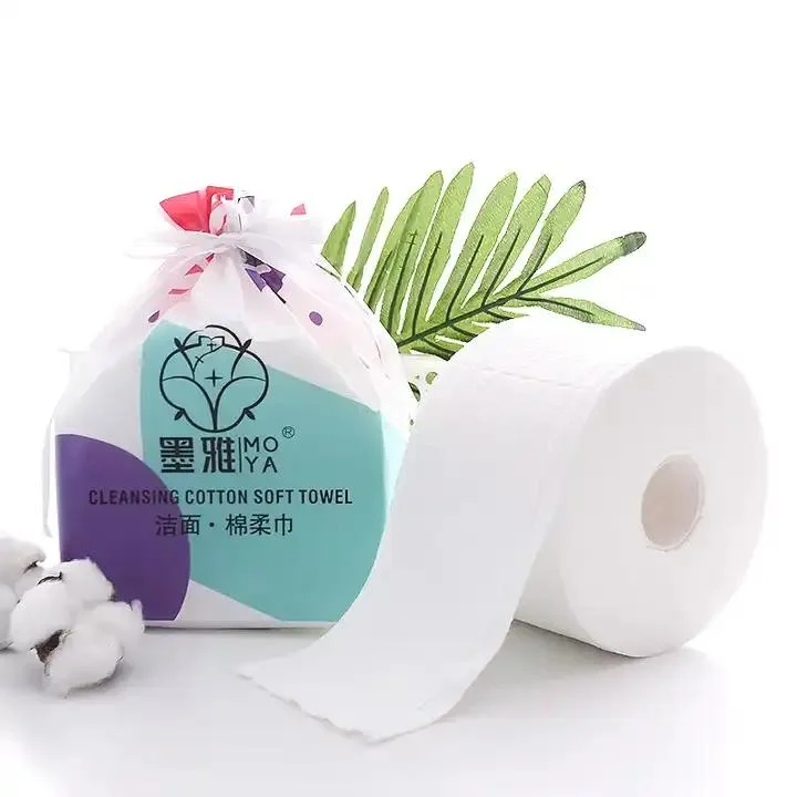 Pure Cotton Customized Logo 100% Natural Cotton Facial Towel Tissue Wet and Dry Face Tissue