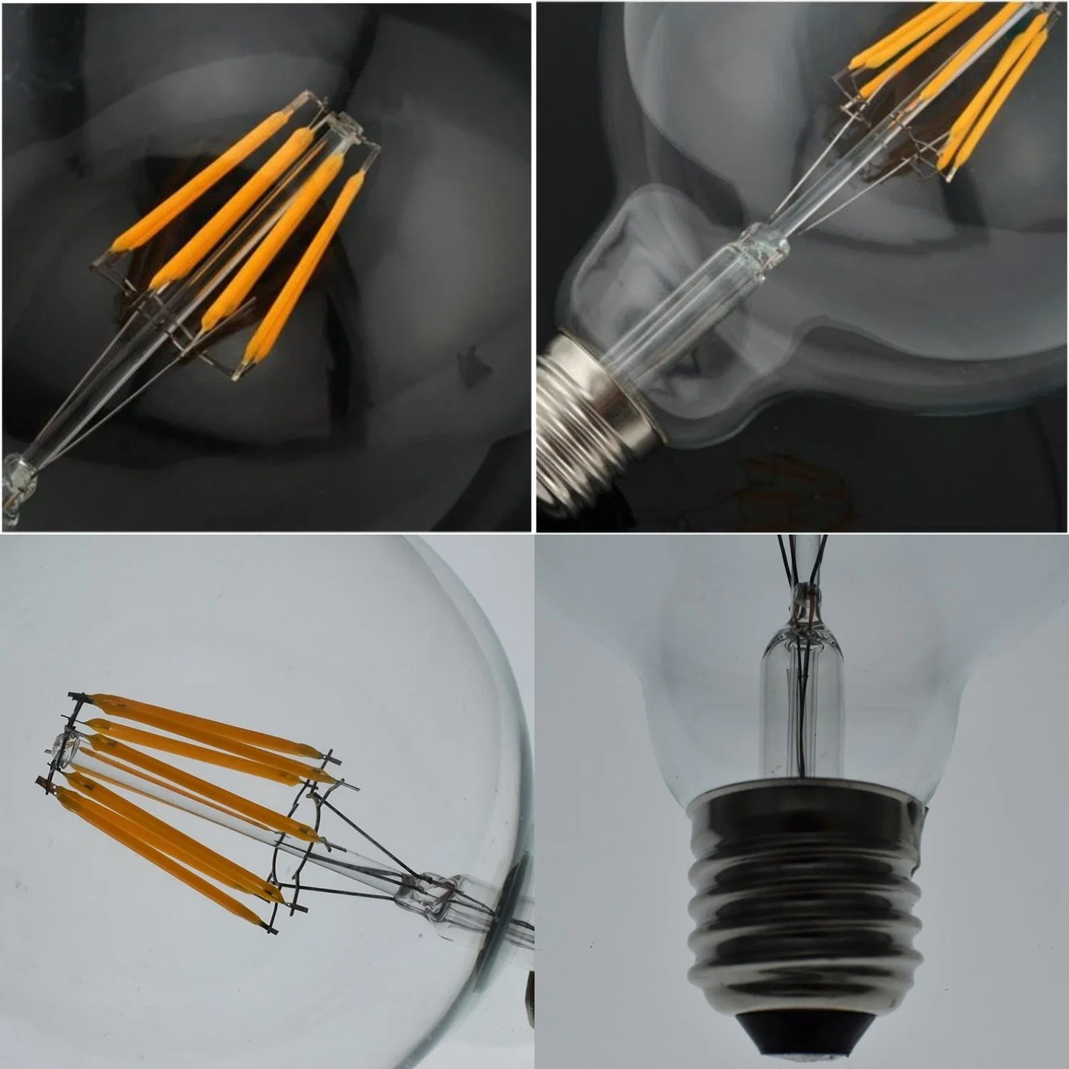 4W 6W 8W 10W G80 G95 G125 Lamp LED Filament Bulb, AC230V LED Light, All Glass Filament LED Lamp