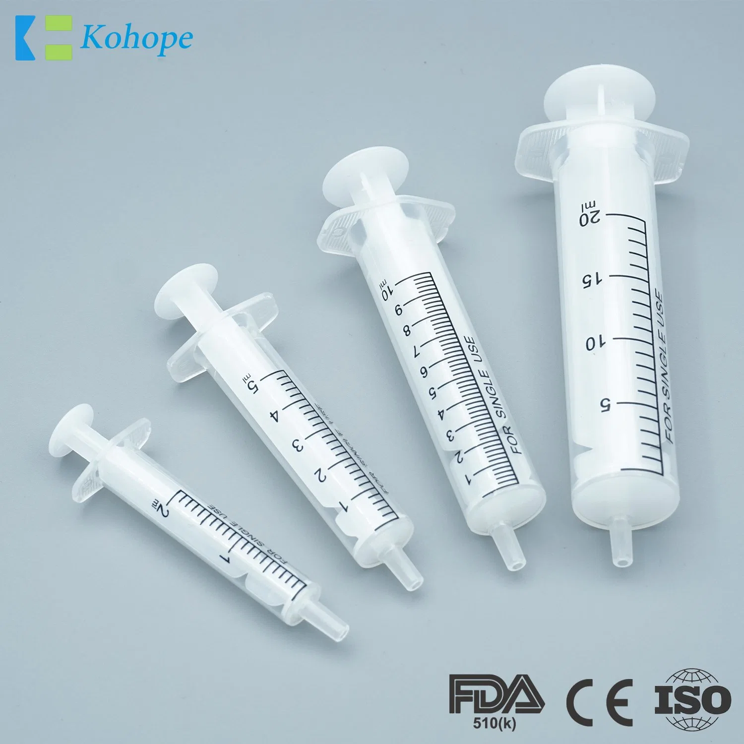 Various Normal Disposable Sterile Transparent 2ml PP/PC 2 Part Syringe