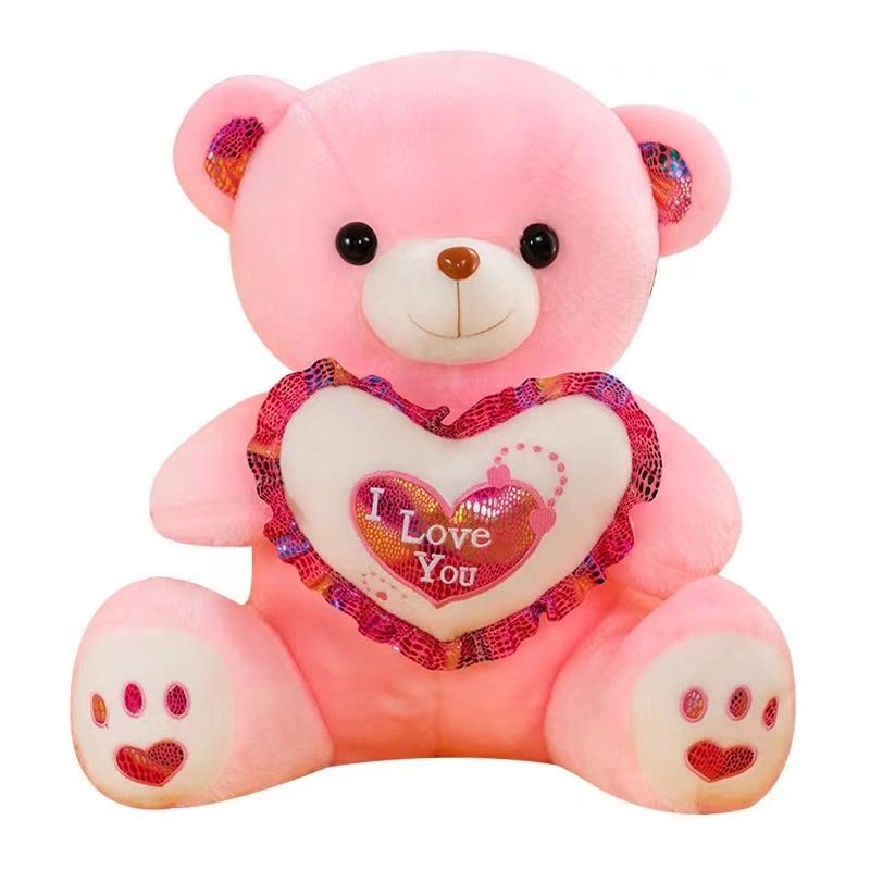 Light up LED Glow in The Dark Teddy Bear Stuffed Plush Toys Wholesale/Supplier Musical Teddy Bear Valentine's Day