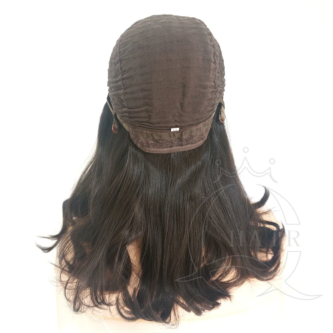 A18 polegadas Natural Color Wig Human Hair Wig densidade média Standard 4X4 Jewish Wigs Sheitel Israel Wigs Custom Wigs Fábrica Brasileira cabelo humano