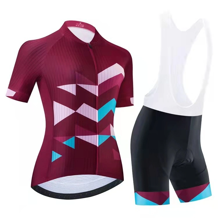 Cycling Clothing Short Sleeved Set Summer Women's Blouse and Shorts Moisture Absorbent Cushion Cycling Equipment