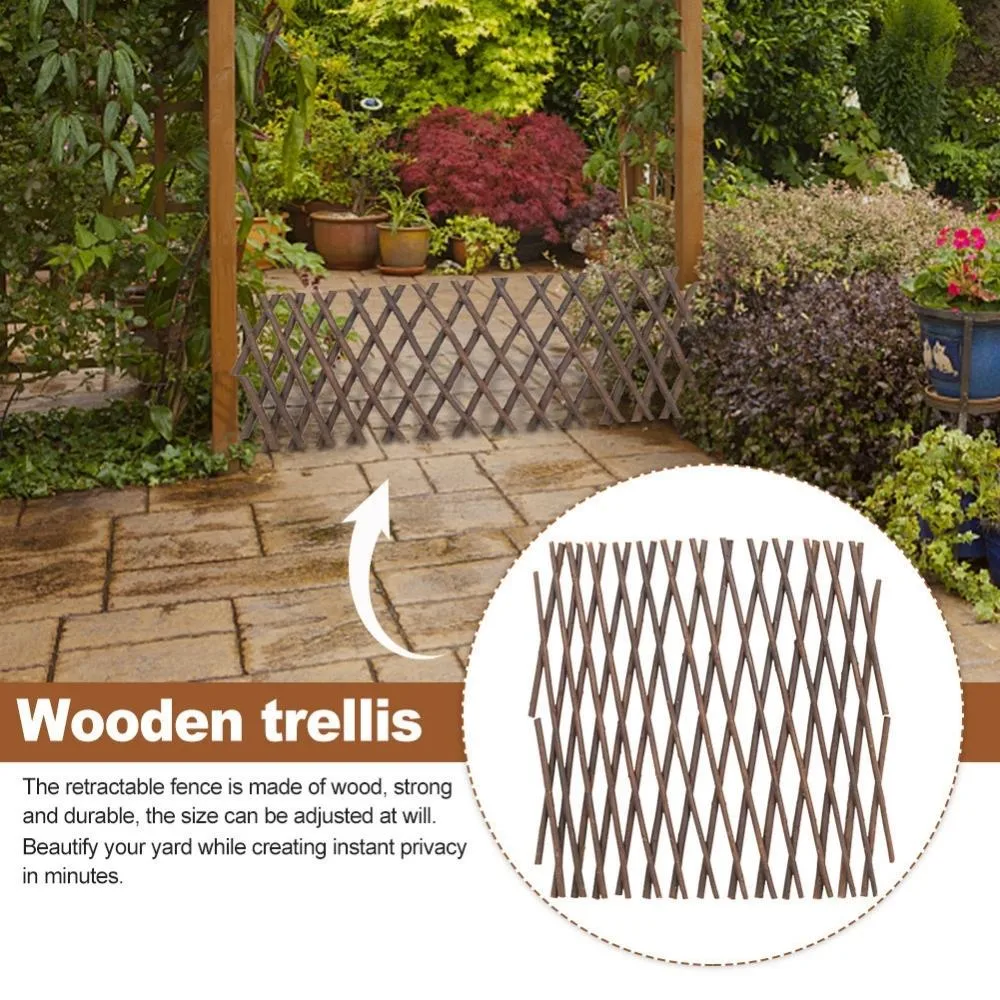 Trellis Fence Expandable Wooden Artificial Screen Plant Support Wall Panel Climbing Wyz19940