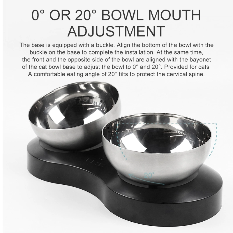 Els Pet ABS Stainless Steel Dog Bowl Double Pet Water Food Bowl