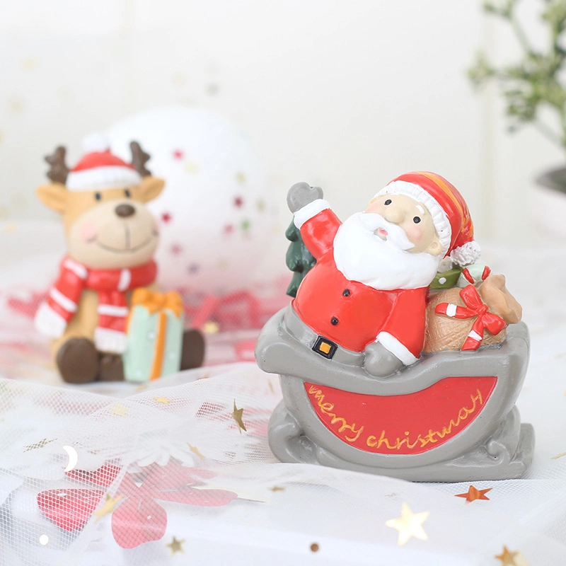 Ornaments Figurines Decor Santa Snowman Craft Christmas Decoration