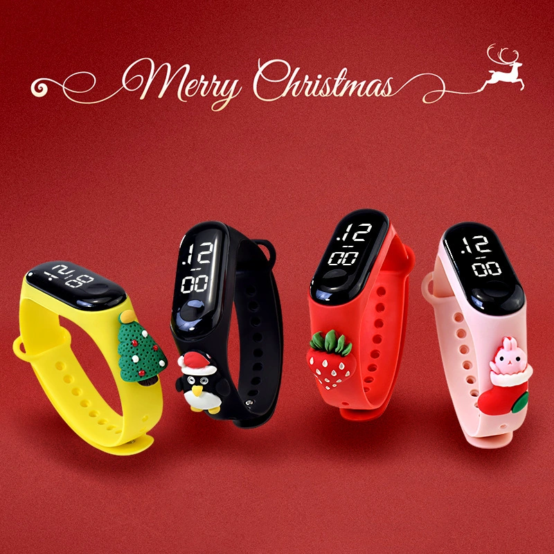 Wholesale Electronic Kids Christmas Gift Watch Saat Bracelet Children LED Digital Watch Relogio Relojes