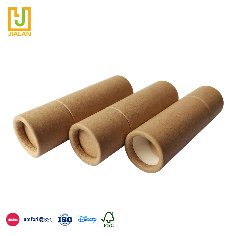 Vente en gros de tubes en carton écologiques avec impression personnalisée de logo pour emballage de déodorant en papier Kraft poussant vers le haut, utilisés également pour l'emballage de thé.