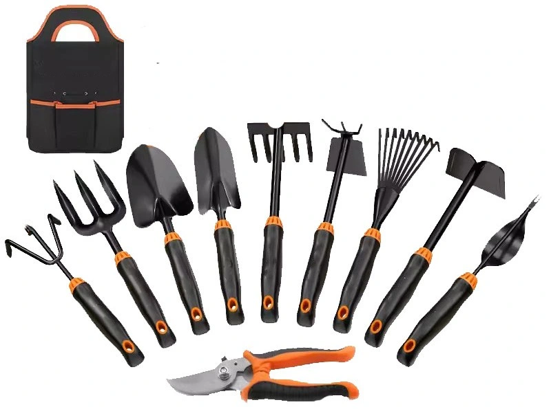 Dual Purpose Garden Tools Hoes and Rakes with Rubber Handles