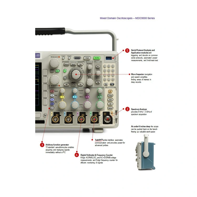 Mdo3032 350 MHz 2 Kanäle Spectrum Analyzer Funktionsgenerator Oszilloskop