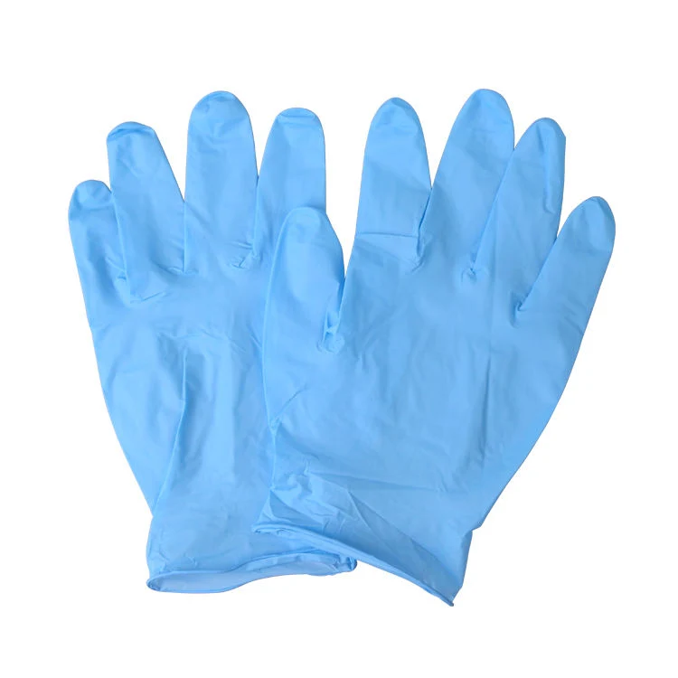 Gants médicaux en nitrile texture doigts Grip imperméable sans poudre latex bleu