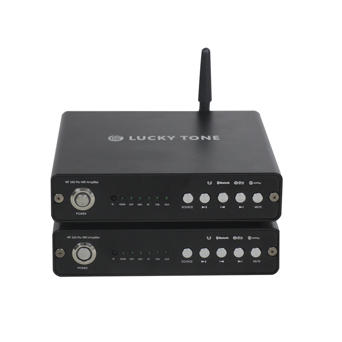 2-Channel 60 Watt WiFi Audio Amplifier with Bluetooth, USB, Micro SD and Aux Inputs