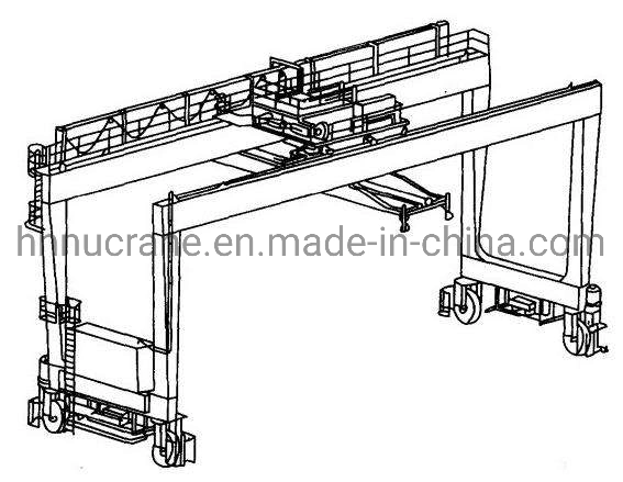 Port 25 Ton Rtg Gummireifen Behälter Hebegantry Kran