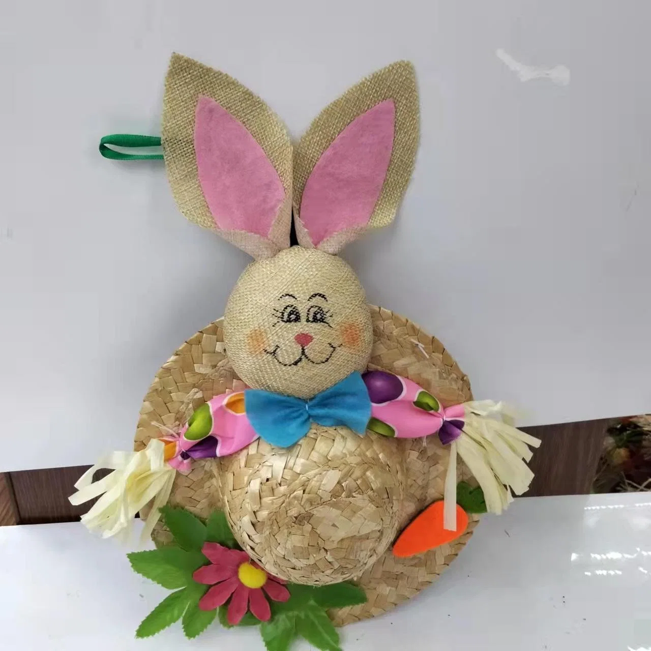 Pâques paille artificielle jouets artisanaux lapin décoratif