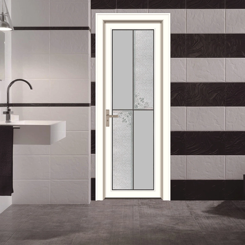 Waterproof and Soundproof Wooden Colored Aluminum Casement Interior Glass Doors Special for Bathroom/Kitchen/Toilet