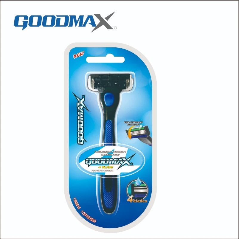 Non-Slip Handle Four L-Shape Blade System Razor