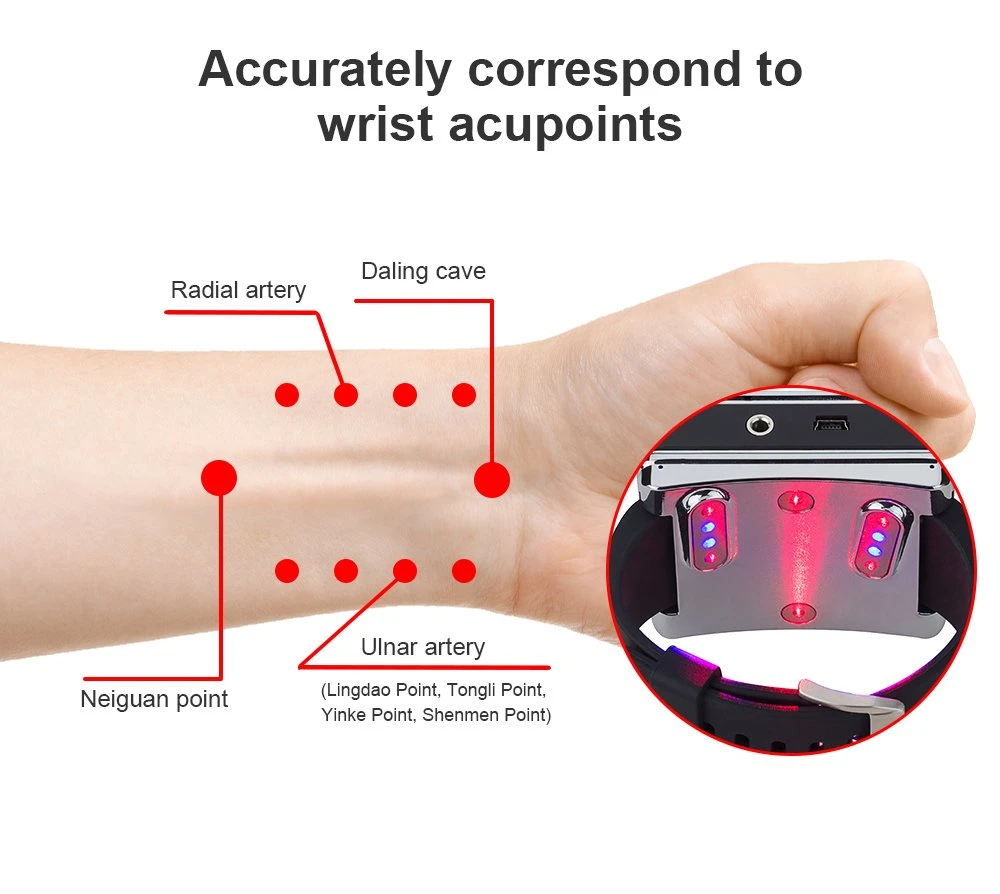 Suyzeko Lllt Faible niveau de glucose de sang froid Laser Smart Watch pour le diabète de sucre dans le sang périphérique de thérapie physique