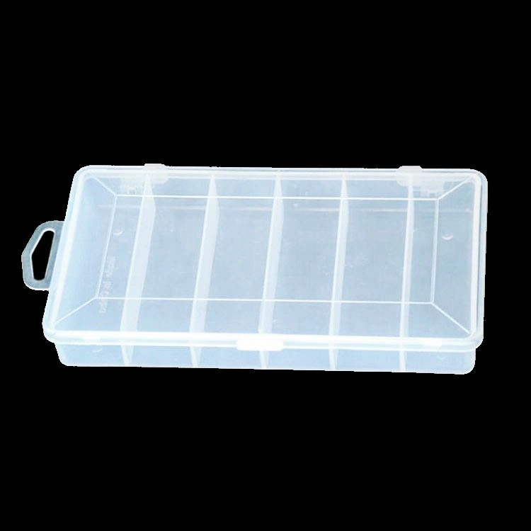 030# 6 Compartments See-Through Box Plastic Clear Container for Screws and Jewelry Fishing Tackle Box