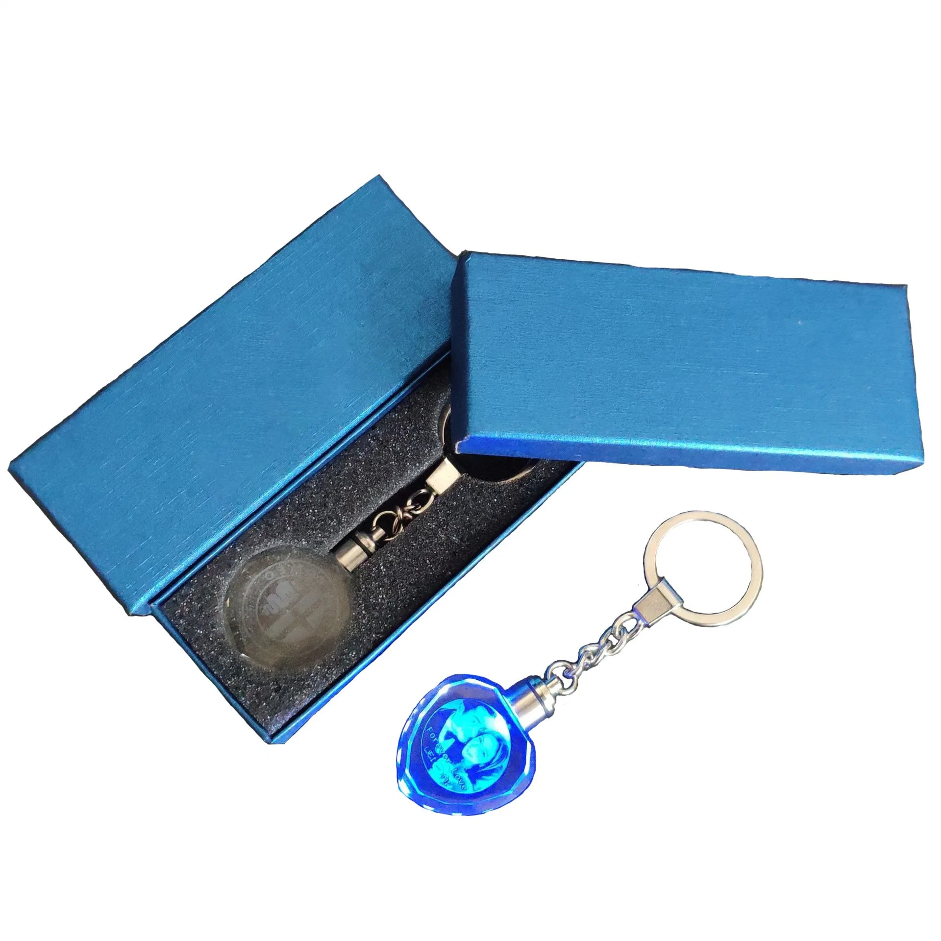 Wholesale New Arrival Promotional Gift LED Light 3D Crystal Keychains