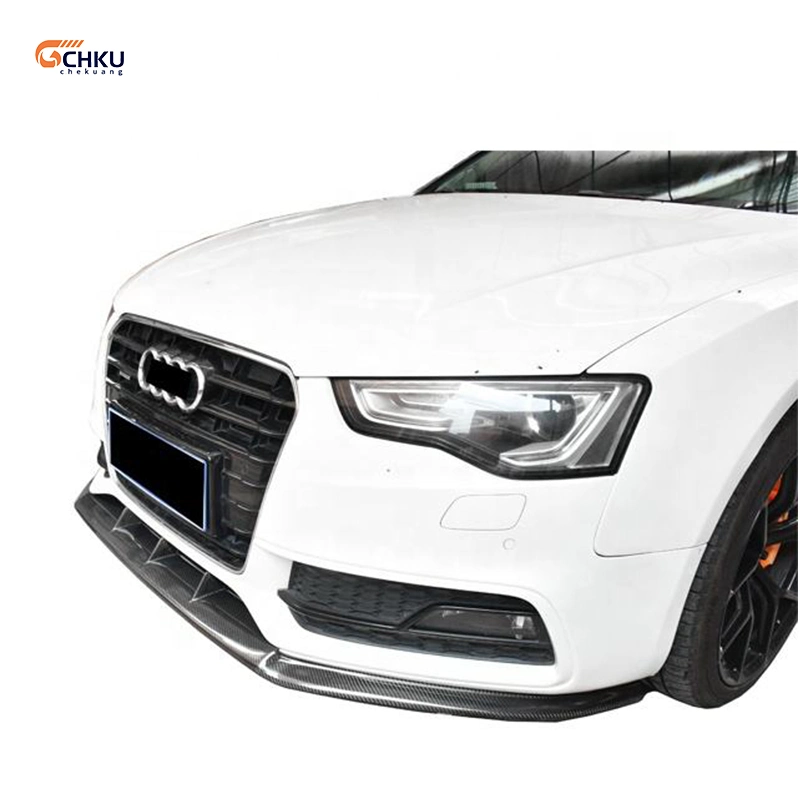 for 2012-2016 Audi A5 Front Bumper S5 Carbon Fiber Diffuser Spoiler Front Lip