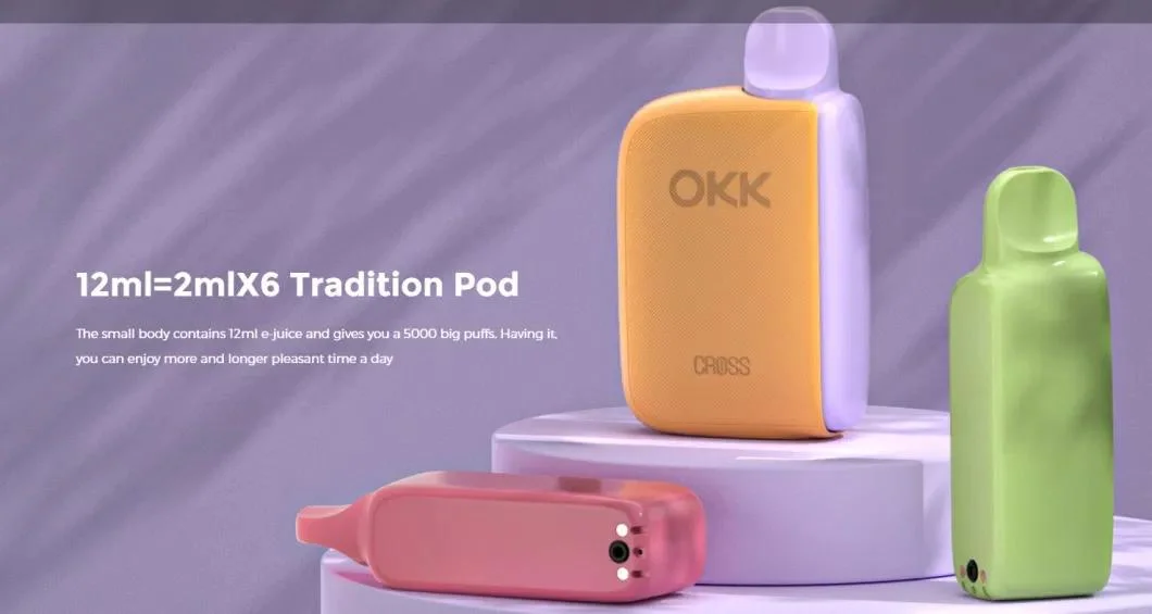 L'Okk Hot-Selling Croix Pod remplaçables appareil avec remplie au préalable les gousses 12ml multiples Vape Falvors jetables