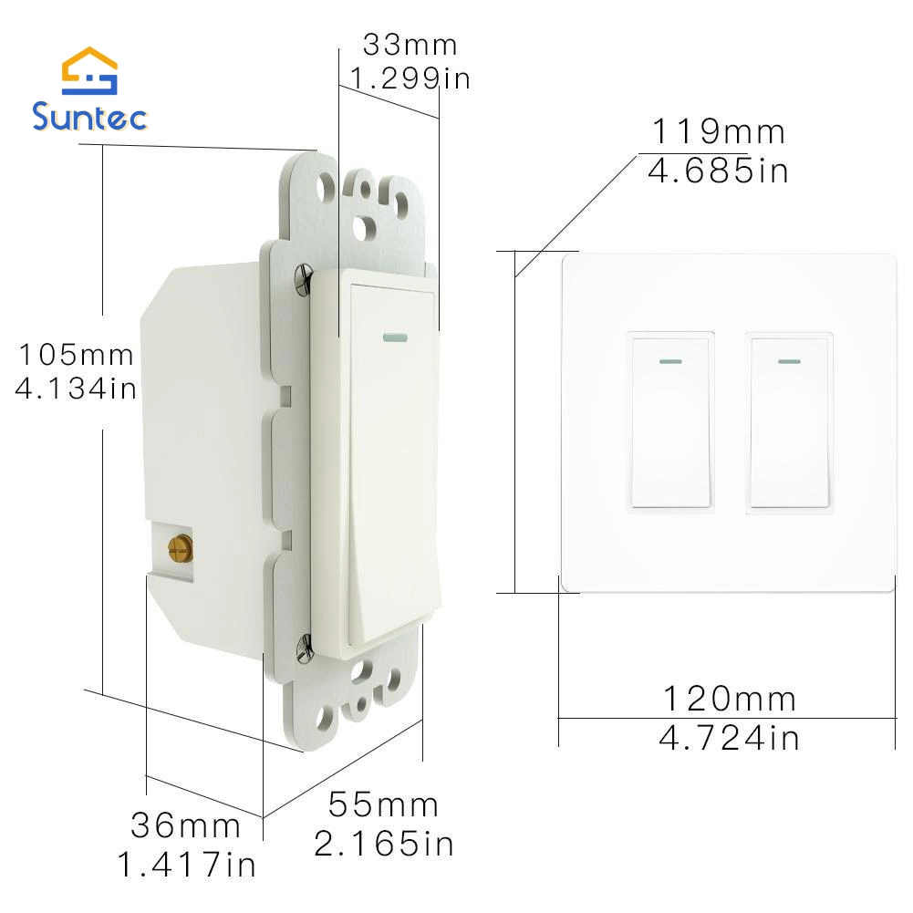 Hogar inteligente 1/2/3/4 pista WiFi luz inteligente Pulsar el interruptor de pared