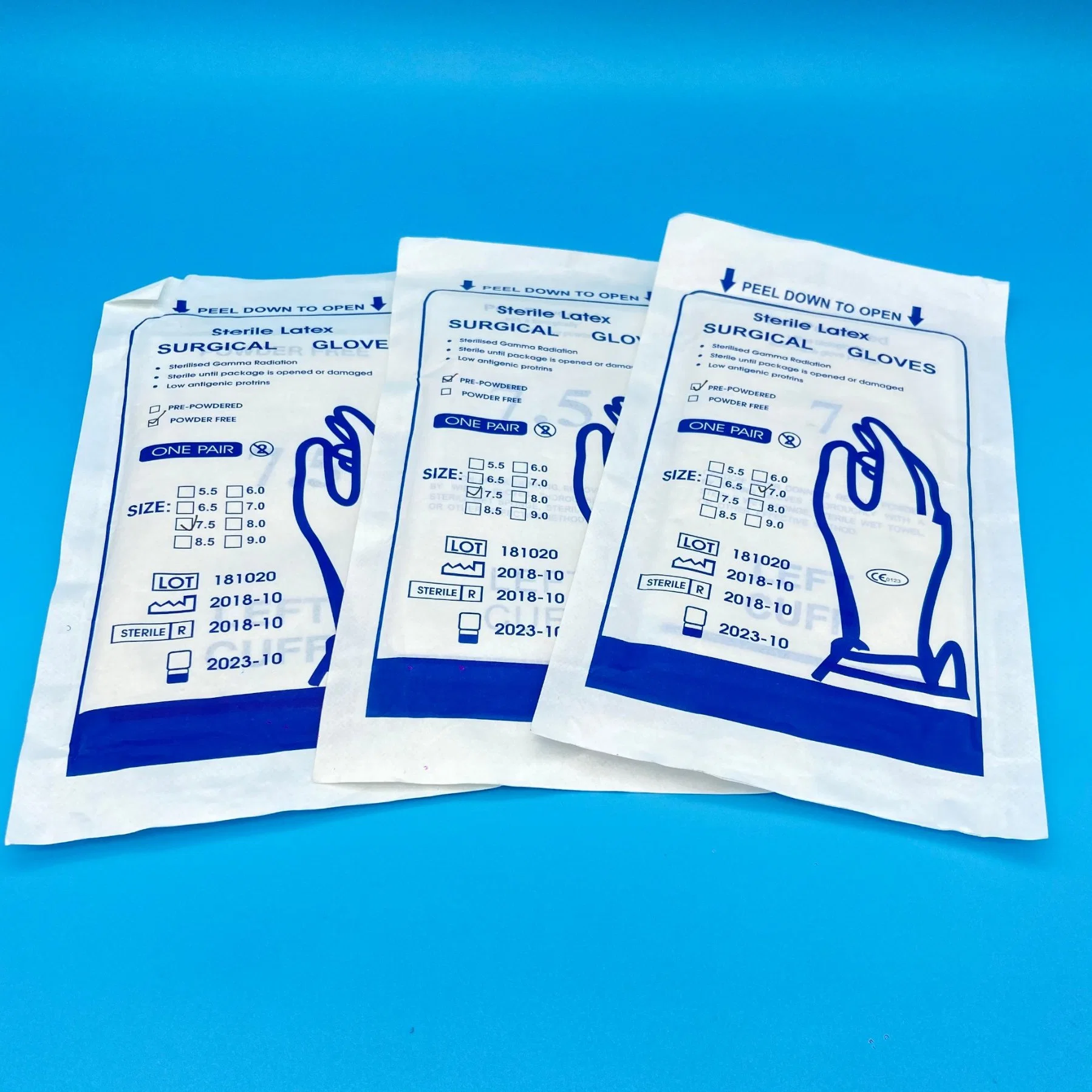 Surgical Glove Latex Surgical Powder Free with CE ISO Size 6-9