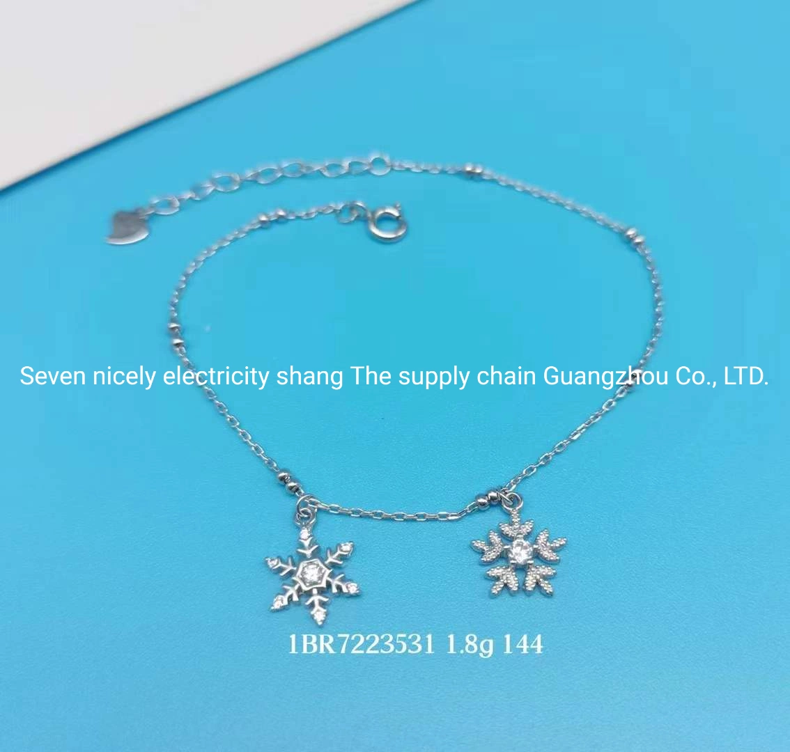 Hot Sale 925 Sterling Silver Jewelry Women Accessories Snowflake Bracelet Costume Jewelry