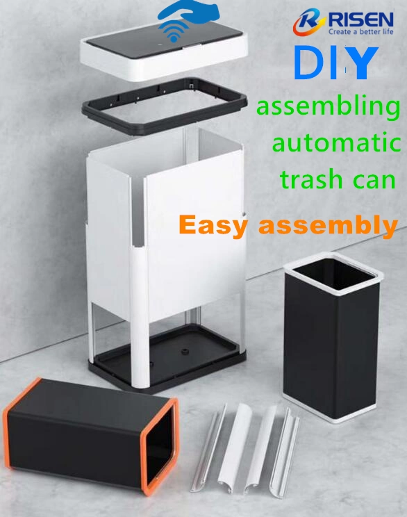 2022 New Automatic Square Trash Can with DIY Assembly Classification Waste Bin Garbage Can