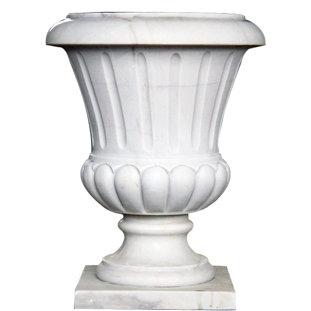 Flor de Piedra de mármol natural Pot Estatua de la decoración de jardín