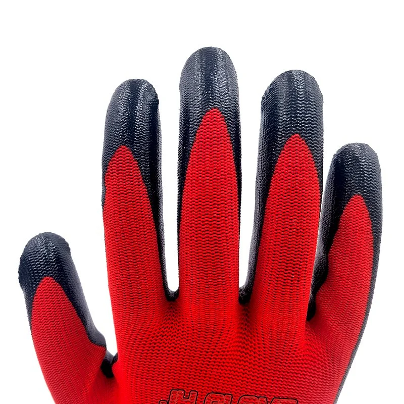 Jinhu Customize Logo Nitrile Coated Work Gloves for Men and Women Work Safety Gloves