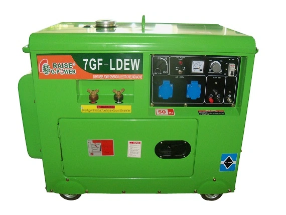 2.5kw Raise Power with Hand Push Two Big Wheels Diesel Generator Welding Machine Dual-Purpose Unit Shanghai