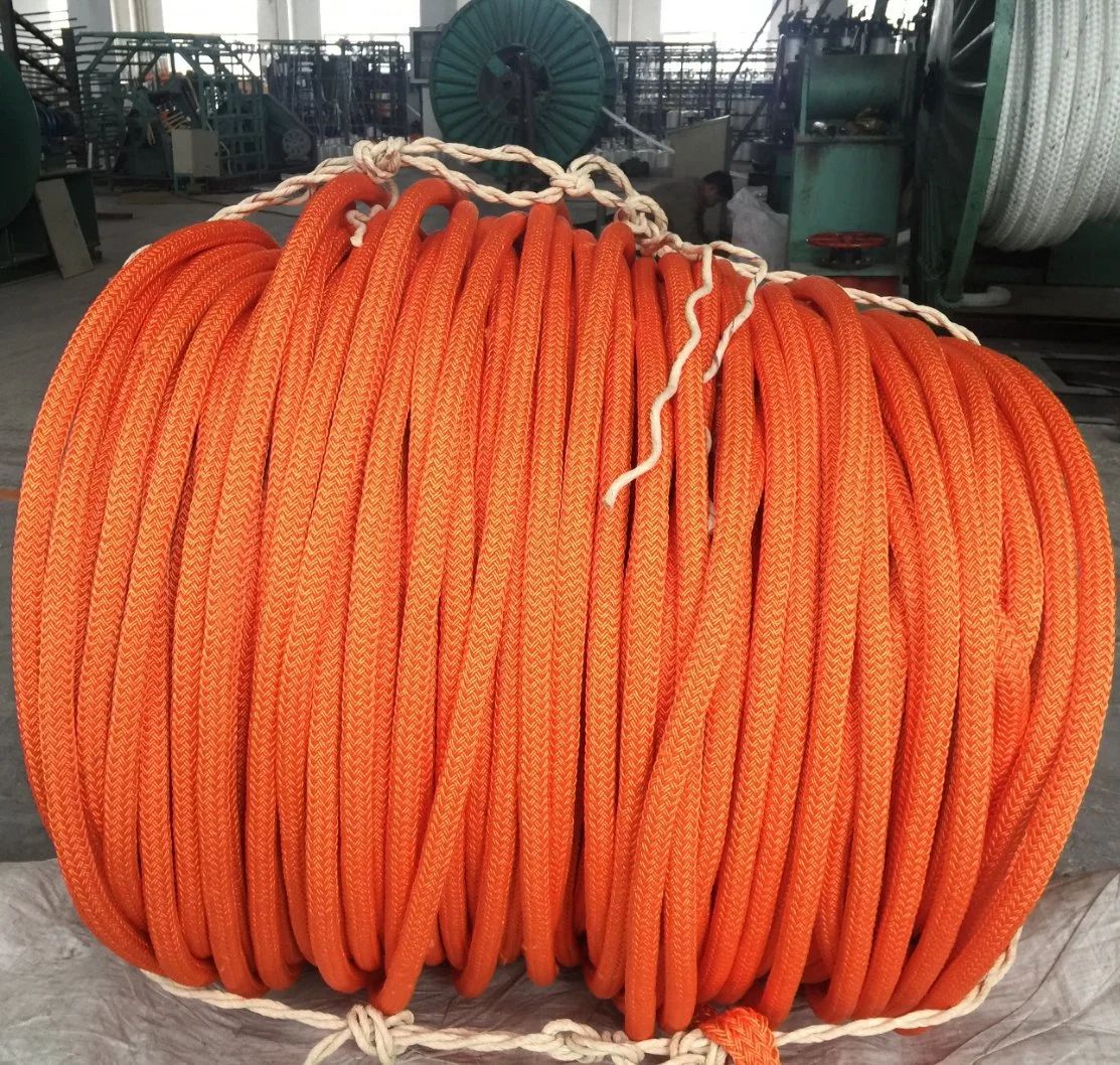 Cubierta de poliéster 12 Strand UHMWPE Hmpe sintético/Marino de la cuerda de remolque para el amarre de la cuerda de malacate Offshore